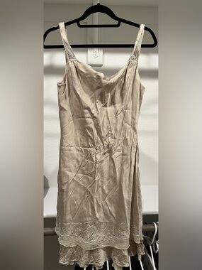 Vintage Satin Slip Dress in Champagne Beige